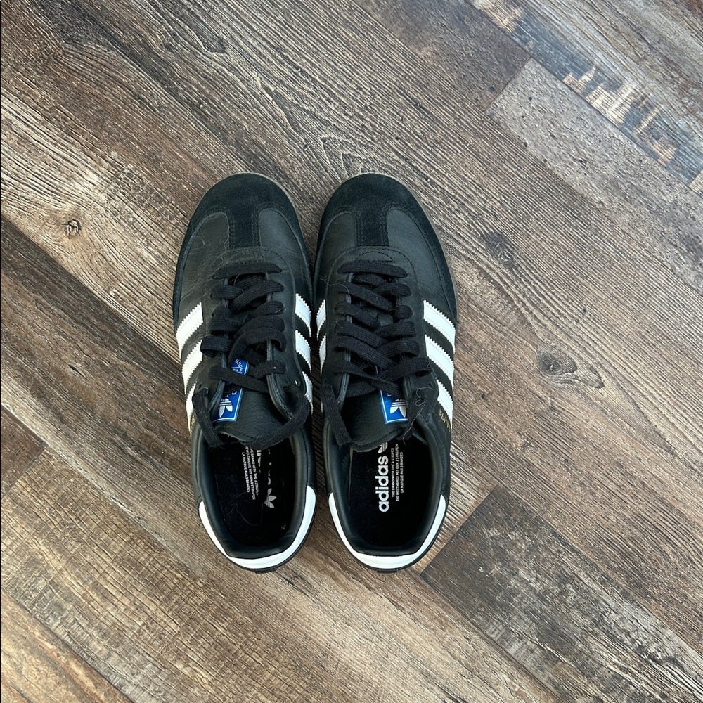 Adidas Samba Black Leather Sneakers View 2